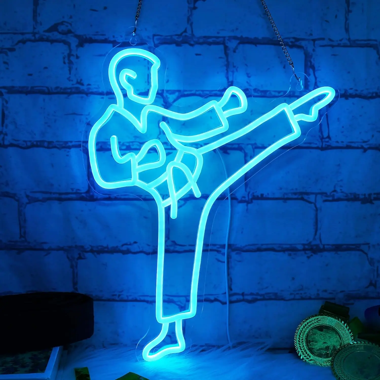 Home Gym Neon Sign - Enseigne néon Karaté Man, art mural